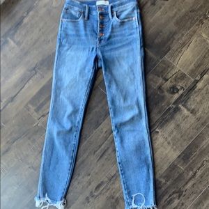 Madewell button fly high waisted skinny jeans